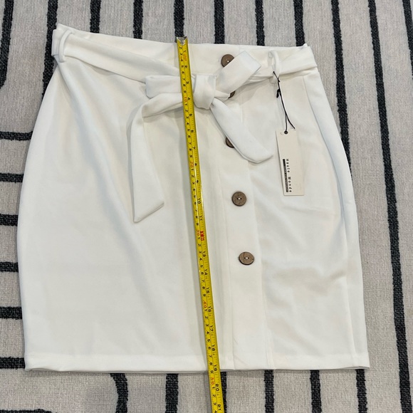 Haute Monde button down tie white wrap skirt - Picture 6 of 6